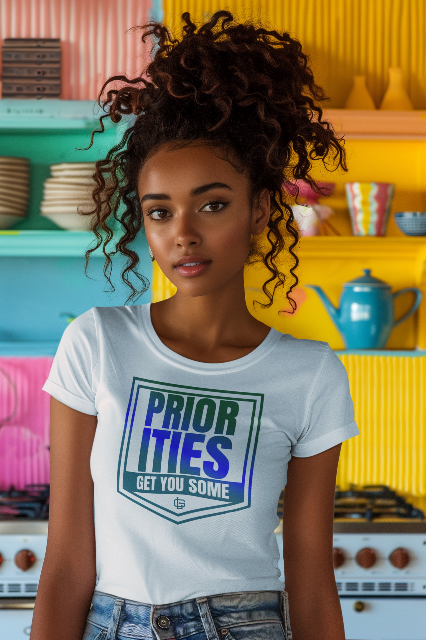 'Priorities Get You Some' Green and Blue