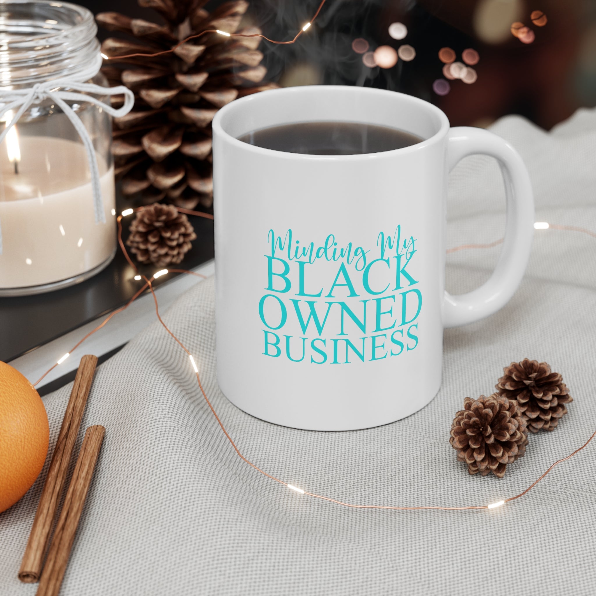 Minding My Black Owned Business Mug - Baby Blue