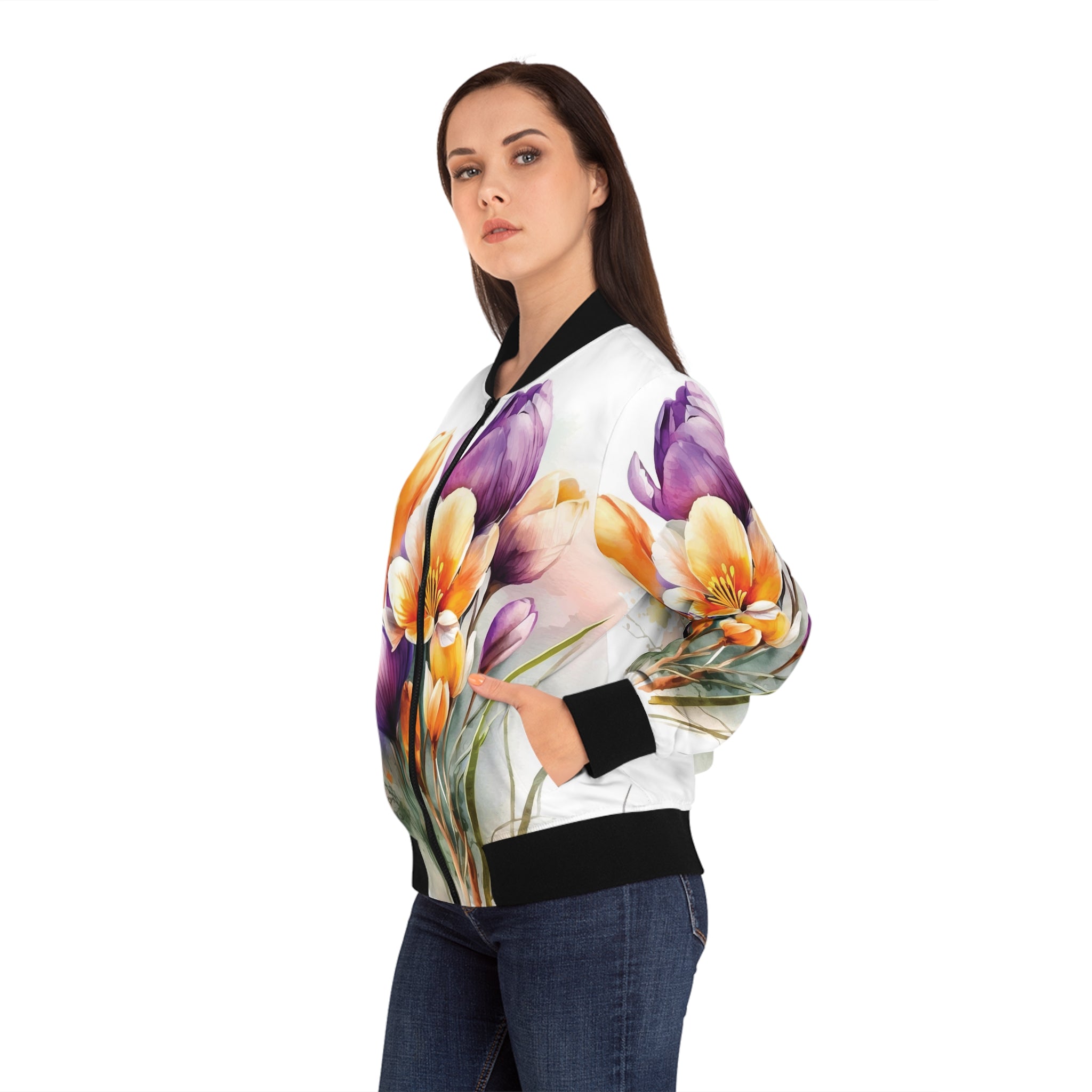 Pretty Floral Women's Bomber Jacket