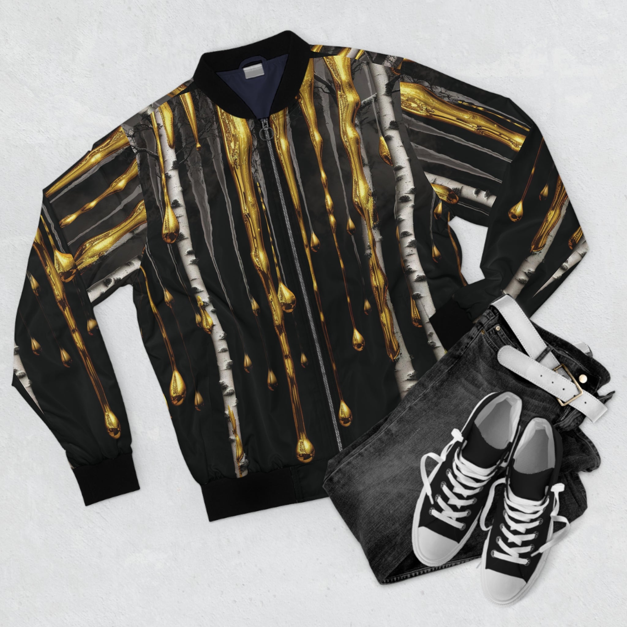 Men's Gold Tears Bomber Jacket