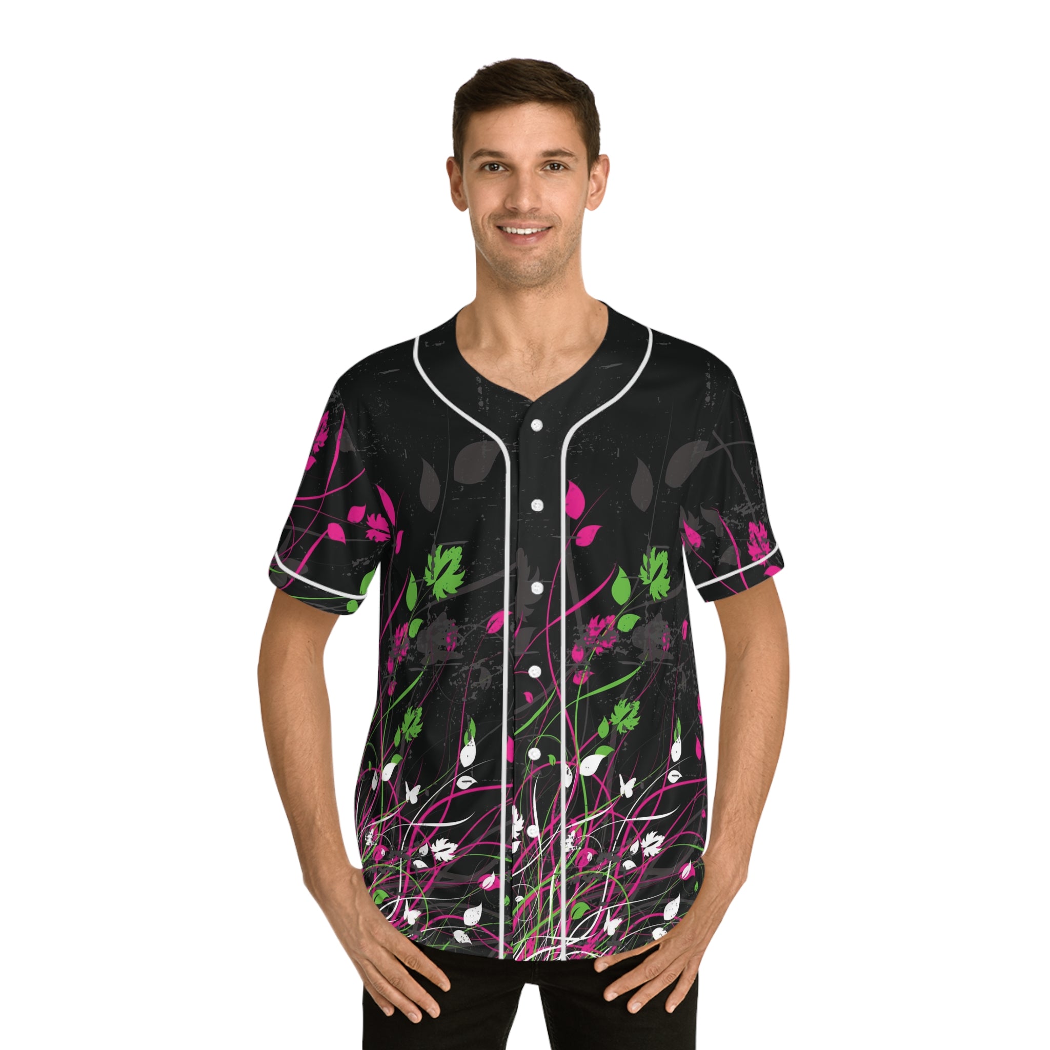 Fiashi  Unisex Floral Baseball Designer Jersey