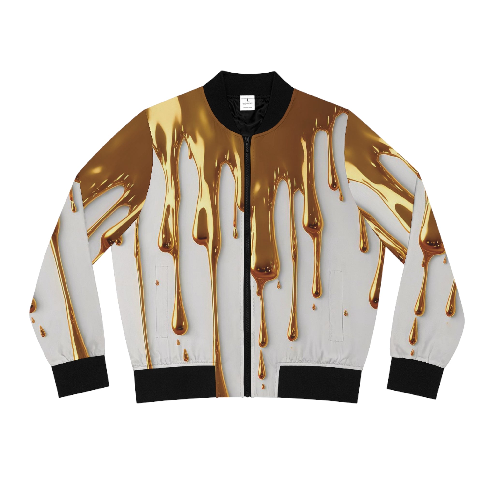 Gold Drip Fashion Women's Bomber Jacket