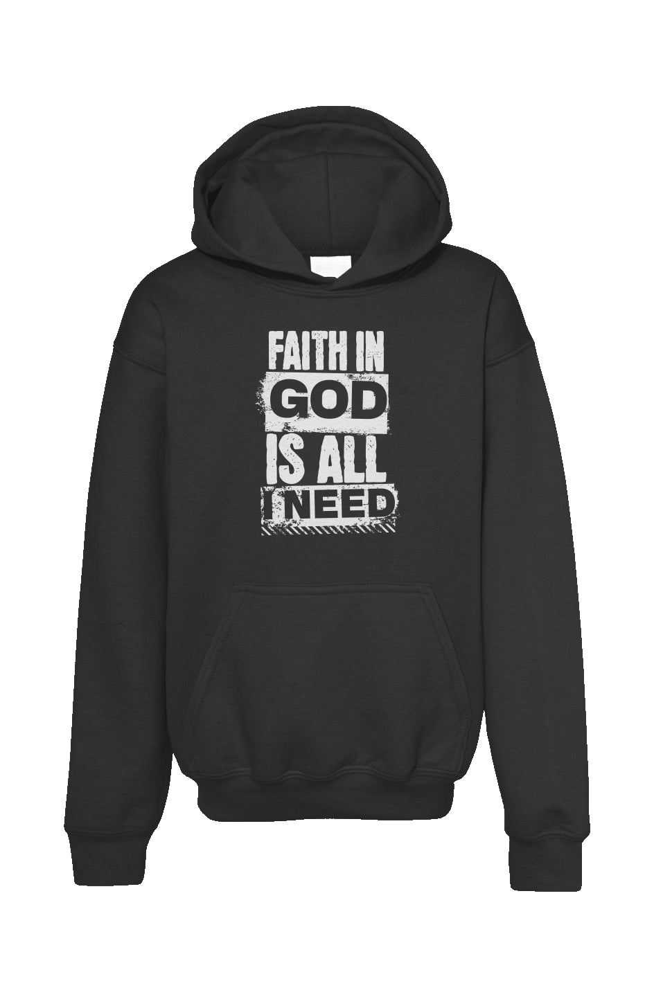 Youth Faith In God is All I Need Standard Hoodie Black