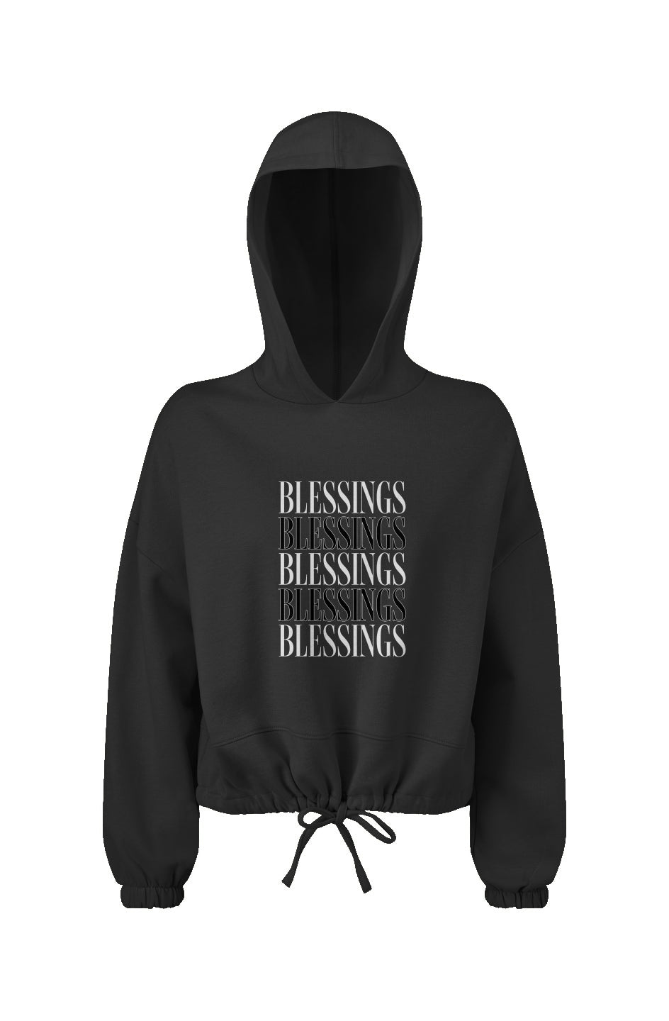 Ladies' Cropped Oversize Blessings Hooded Sweatshirt