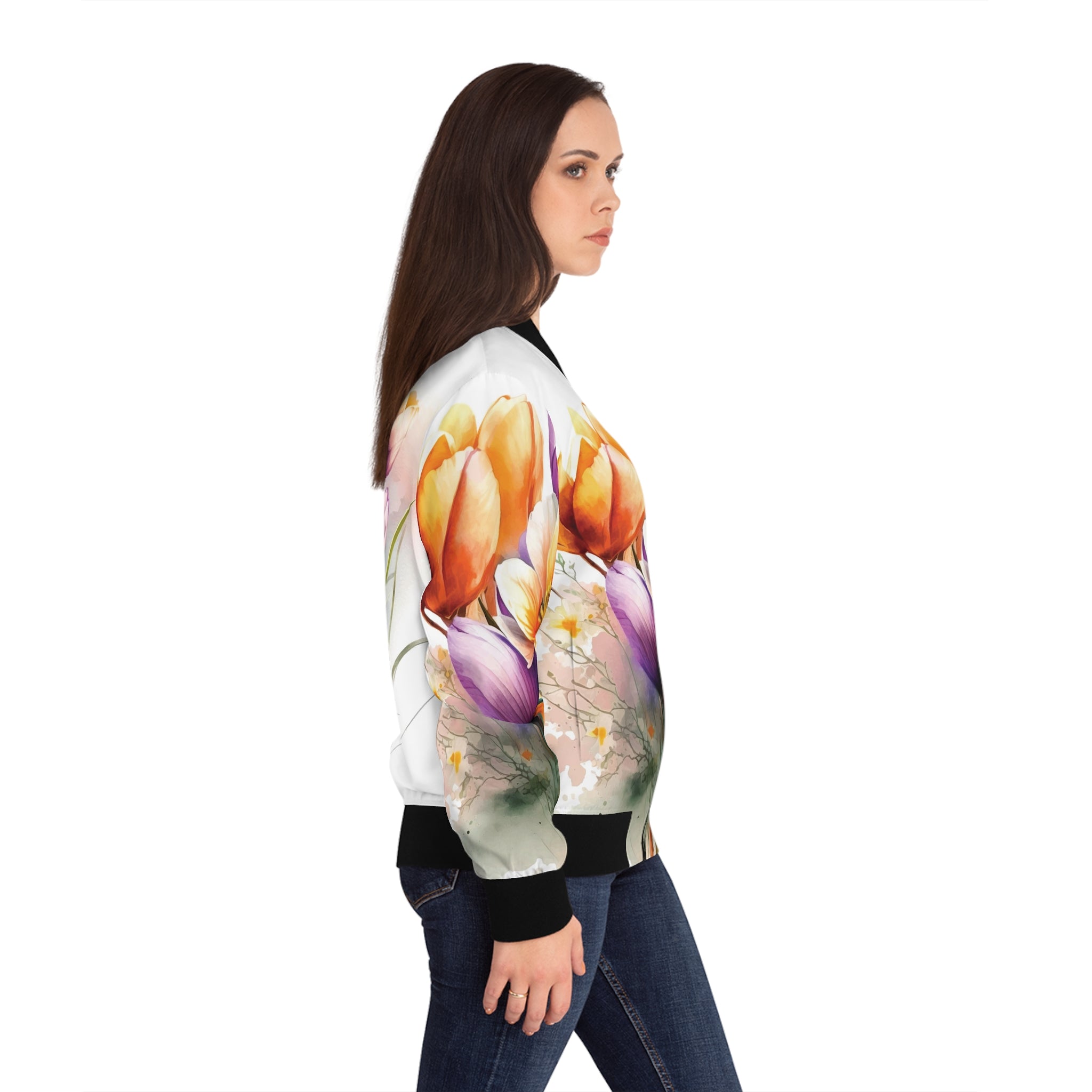 Pretty Floral Women's Bomber Jacket