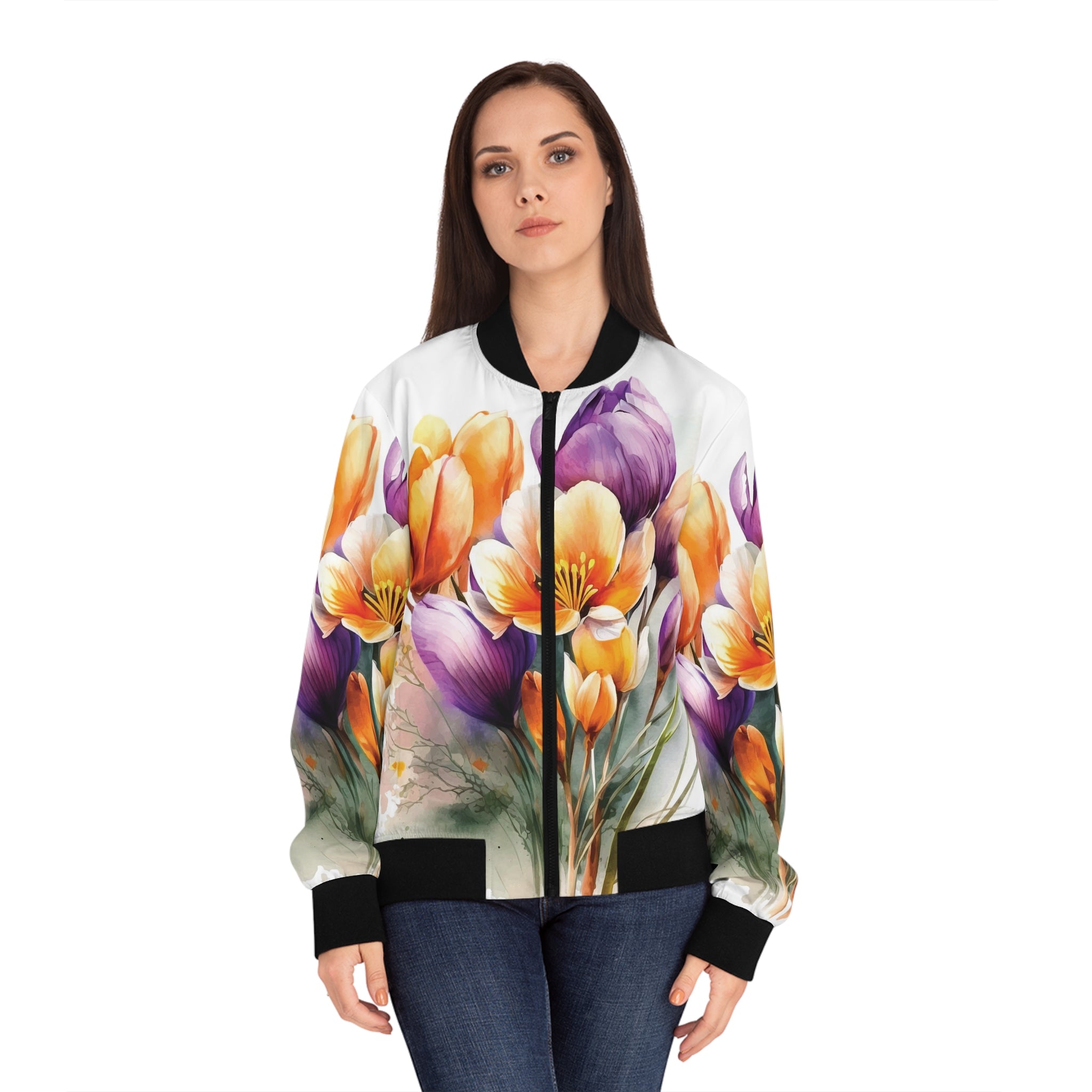 Pretty Floral Women's Bomber Jacket