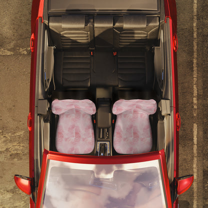 Pretty in Pink Floral Polyester Car Seat Covers - Pink Rose Design for Chic Auto Decor