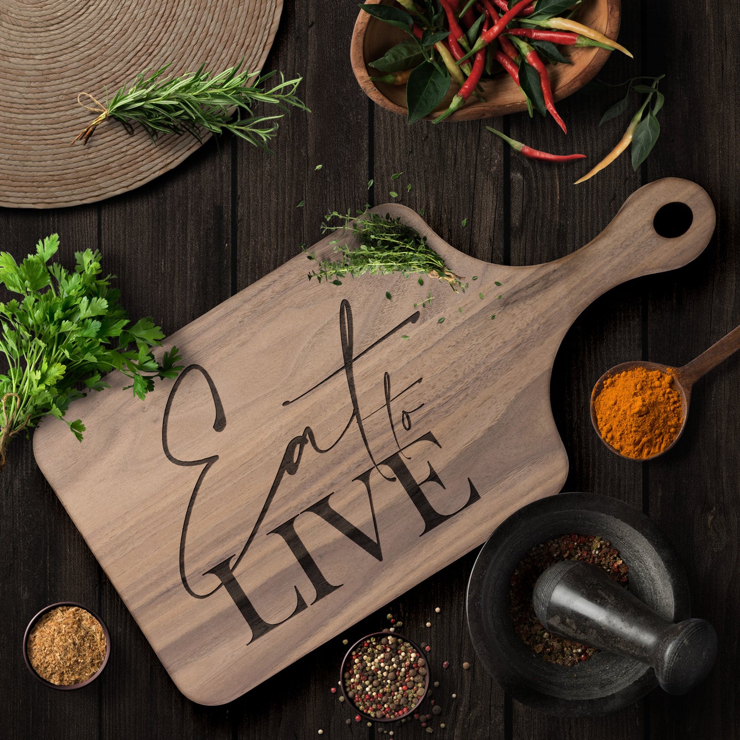 Eat to Live HARDWOOD PADDLE CUTTING BOARD