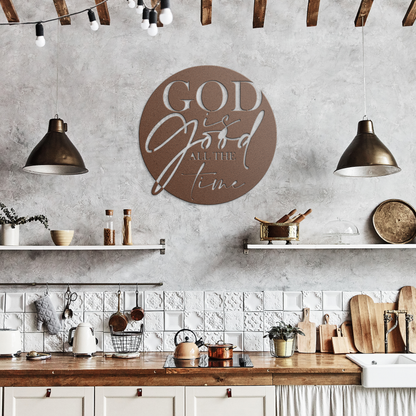God_is_Good_metal_sign_Copper_Rustic_Kitchen_Mockup.png